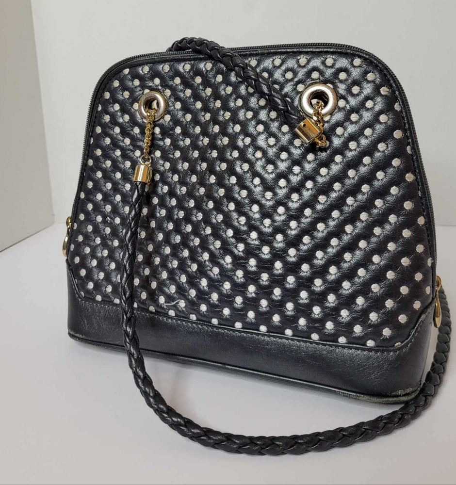 Roberto Riva over the shoulder black with white handbag